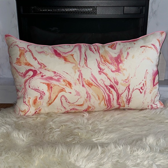Pink and Orange Marble 14 x 24 Throw Pillow - Picture 8 of 13